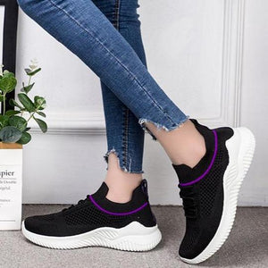 Women flyknit slip on sneakers comfy running tennis shoes