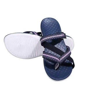 Women new fashion flip flop magic tape slide flat sandals