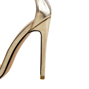Women peep toe floral rhinestone strap stiletto heels