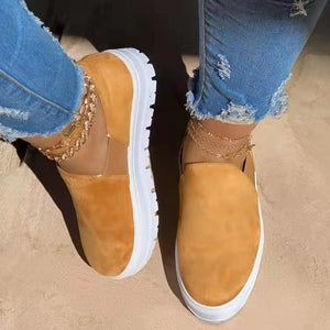 Women new fashion platform solid color slip on loafers