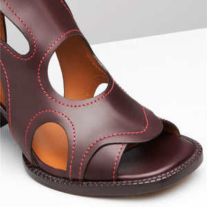 Women summer peep toe buckle ankle strap hollow chunky sandals