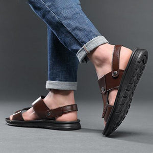 Men soft comfortable open toe flat sandals