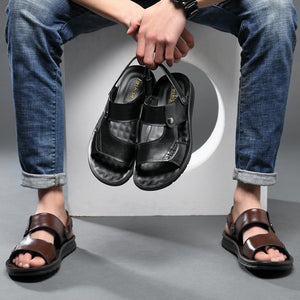Men soft comfortable open toe flat sandals