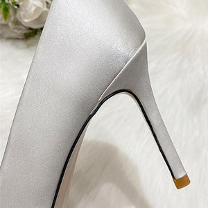 Women rhinestone flower pointed toe stiletto wedding heels