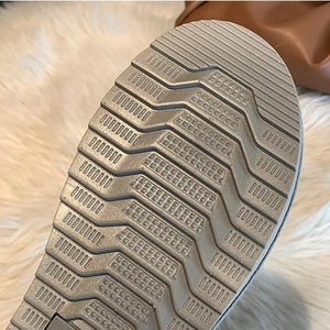 Women winter short slip on thick faux fur snow boots