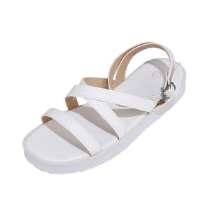 Women summer open toe criss cross ankle strap flat sandals