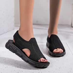 Women summer beach hollow breathable soft sole comfortable sandals