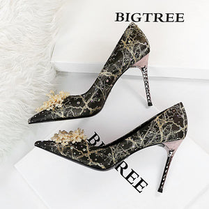 Women rhinestone pointed toe stiletto heels prom shoes