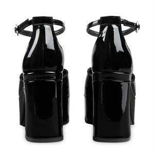Women fashion ring ankle strap platform chunky heel sandals