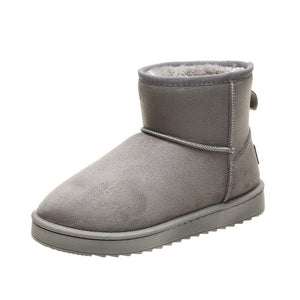 Women winter short slip on thick faux fur snow boots