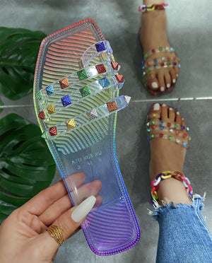Women summer beach slide flat jelly sandals