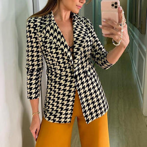 Women slim fit fashion lapel collar business suit coat and jacket