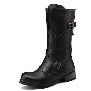 Womne's motorcycle boots retro did calf boots for women