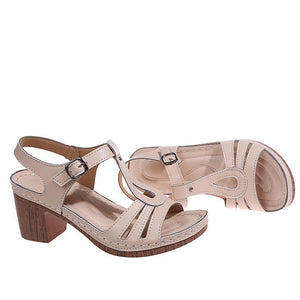 Women summer peep toe buckle ankle strap chunky sandals