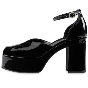 Women fashion ring ankle strap platform chunky heel sandals