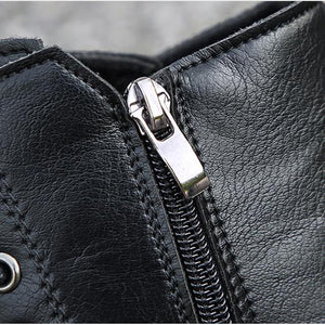 Women short black chunky platform side zipper lace up boots