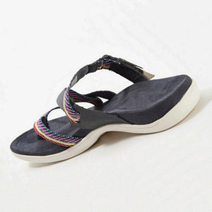Women new fashion flip flop magic tape slide flat sandals