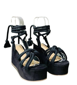 Women strappy peep toe slingback summer outdoor platform sandals