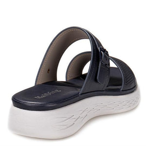 Women two strap peep toe wedge summer slide sandals