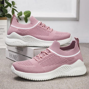 Women flyknit slip on sneakers comfy running tennis shoes