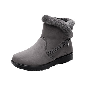Fur lining anti-slip winter boots for women fur warm ankle boots with zipper