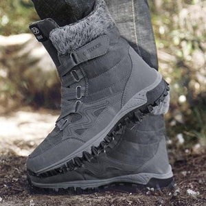 Women's Anti-slip warm lining mid calf snow boots with magic tape