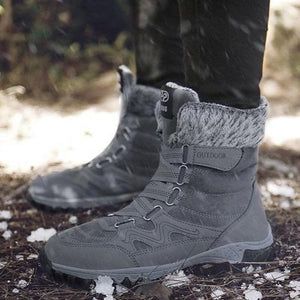 Women's Anti-slip warm lining mid calf snow boots with magic tape