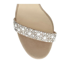 Women's wedding feather heels apricot open toe stiletto heels sandals