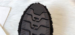 Women's warm lining slip on loafers cute bowknot winter keep warm flats