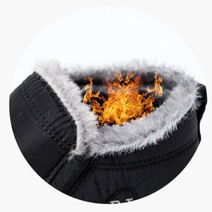 Women's flat slip on warm lining snow boots soft waterproof snow boots