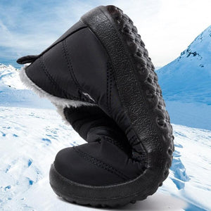 Women's warm lining ankle snow boots waterproof faux fur slip on booties