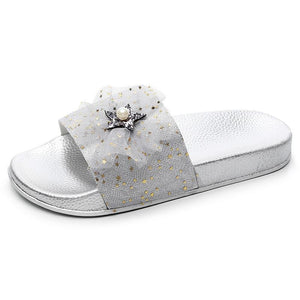 Women's flat platform outdoor slippers with arch support