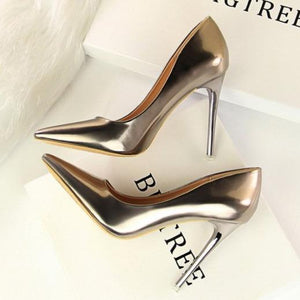 Women pointed toe stiletto high heel prom shoes