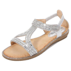 Women sparkly rhinestone 
summer ankle strap sandals