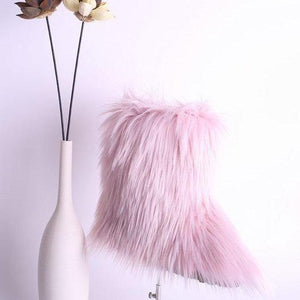 Women's winter fuzzy warm plush lining short snow booties