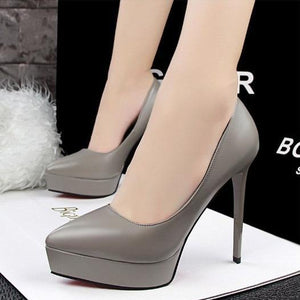 Women pointed toe stiletto high heel platform heels