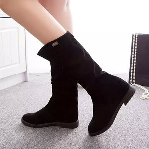 Mid calf slouch boots fashion women's snow boots fall/winter mid calf boots