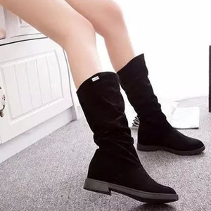 Mid calf slouch boots fashion women's snow boots fall/winter mid calf boots