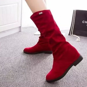 Mid calf slouch boots fashion women's snow boots fall/winter mid calf boots