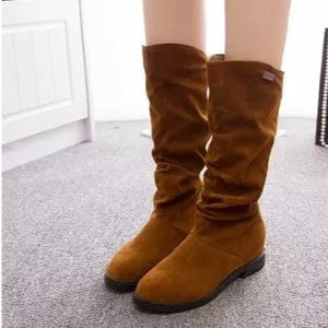 Mid calf slouch boots fashion women's snow boots fall/winter mid calf boots