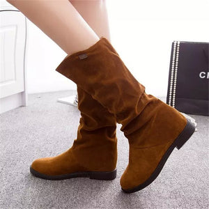 Mid calf slouch boots fashion women's snow boots fall/winter mid calf boots