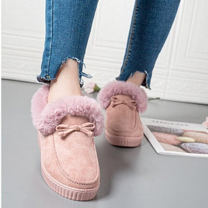 Women winter ankle short faux fur warm platform snow boots