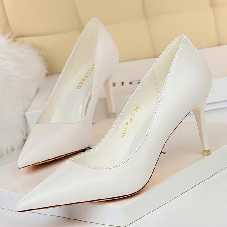 Women pointed closed toe stiletto high heeled pumps