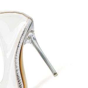 Women pointed toe clear stiletto high heels