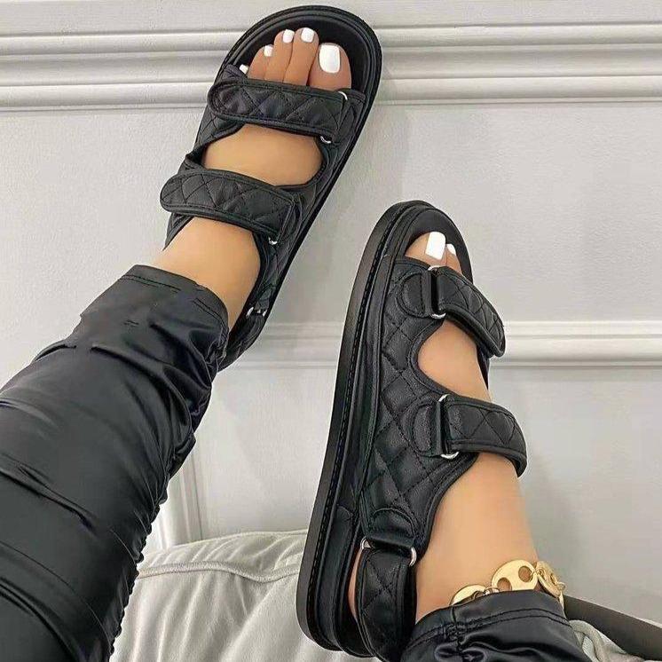 Women magic tape two strap comfortable sandals