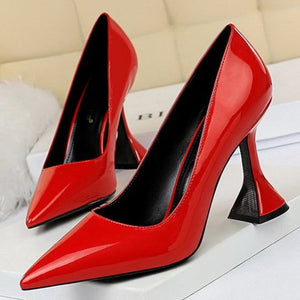 Women pointed toe shallow slip on party dancing high heels