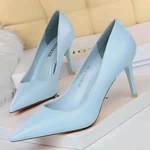Women pointed closed toe stiletto high heeled pumps