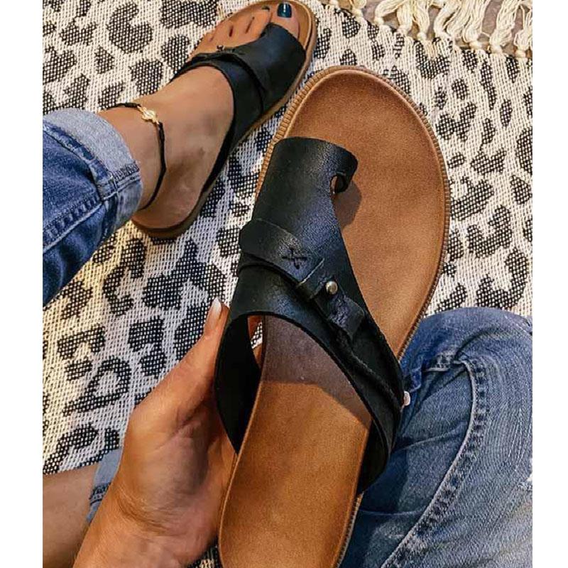 Women new fashion clip toe slide flat sandals