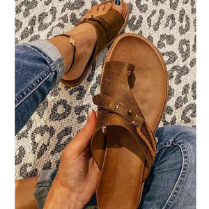 Women new fashion clip toe slide flat sandals