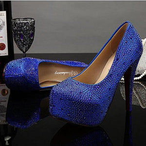 Weddding rhinestone platform stiletto heels